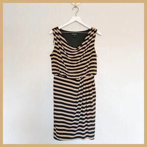 En Focus Studio Brown and Black Striped Blouson Dress size 12